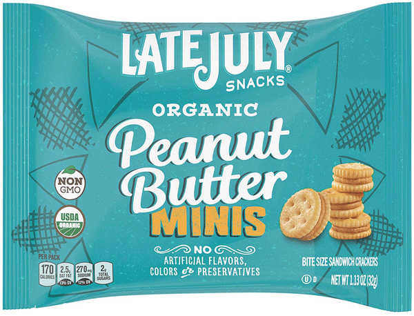 Late July Organic Mini Peanut Butter Bite Size Sandwich Crackers